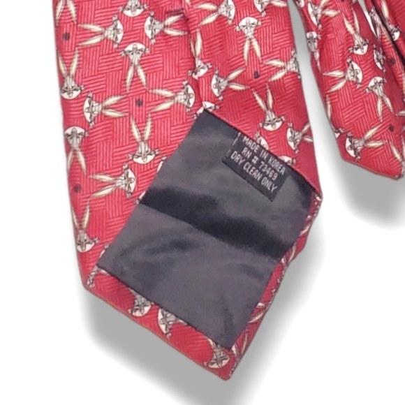 #Y Vintage 1997 Warner Bros Looney Tunes Bugs Bunny Red Neck Tie 57" x 4" - Picture 4 of 9